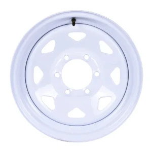 RIN REMOLQUE 16" DEPORTIVO 6 BIRLOS EN 5.5" BLANCO 3,640 LBS
